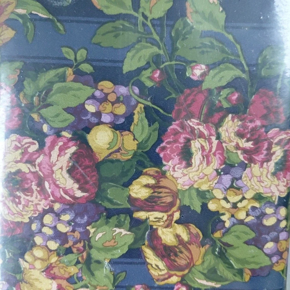2 Wallpaper Border Blue Floral ENGLISH FLORALS Cabbage‎ Rose Country French VTG
